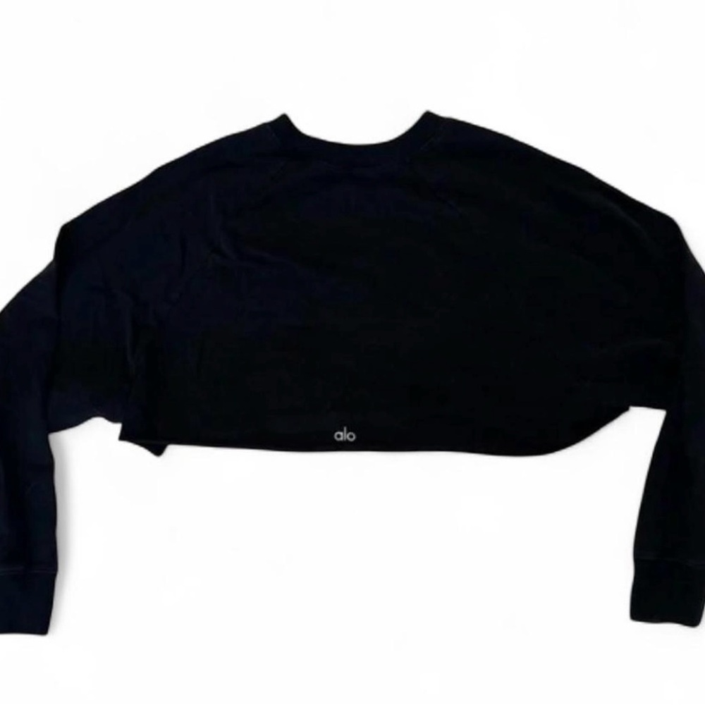 ALO Yoga Black Cropped Sweatshirt Size XS